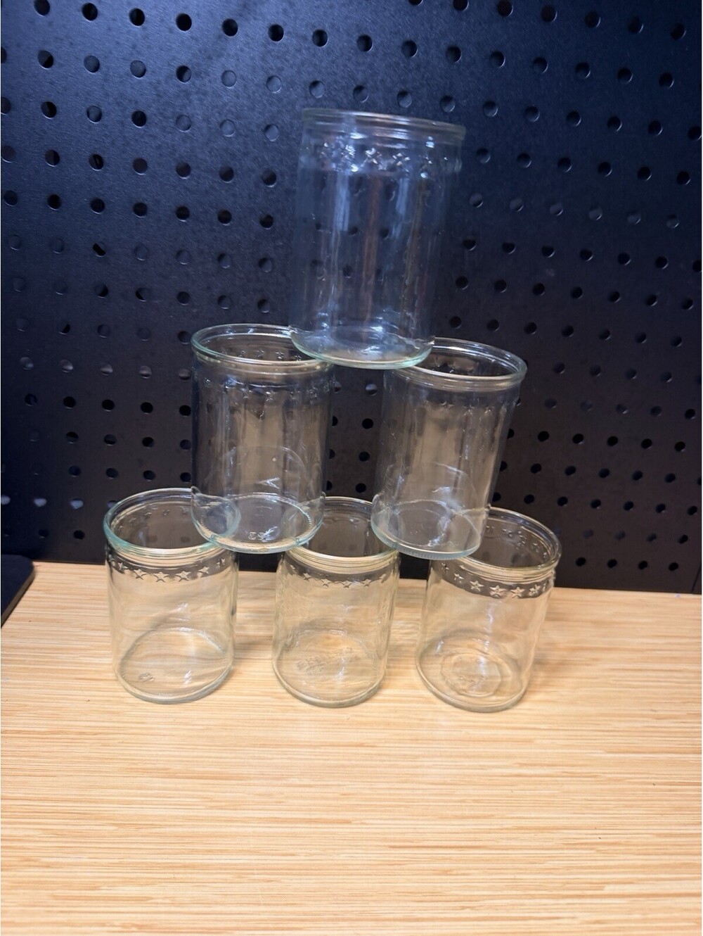 Vintage “Star” Jelly Jar 4” Glasses – Row of Stars Around the Top – Set of 6